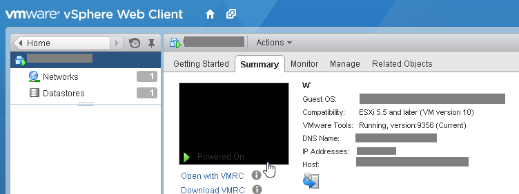 Launch web console vmware не запускается